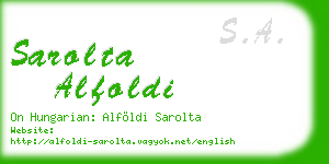 sarolta alfoldi business card
