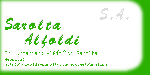 sarolta alfoldi business card